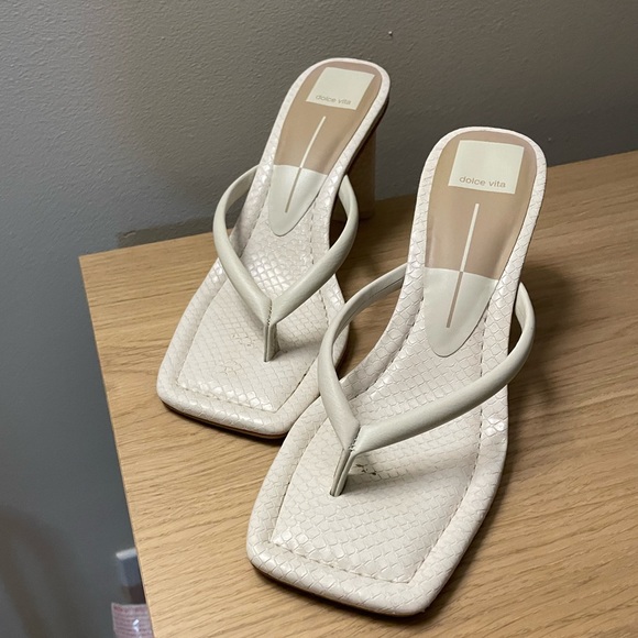 Dolce Vita Shoes - Dolce Vita x Devin Brugman Tash Ivory Leather Heel Sandal